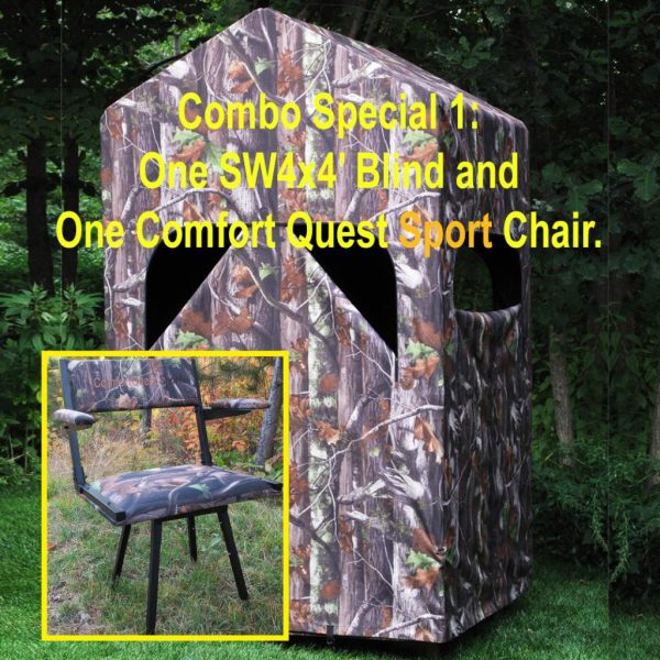 Combo 1 - 4x4' Blind plus 1 Sport Chair