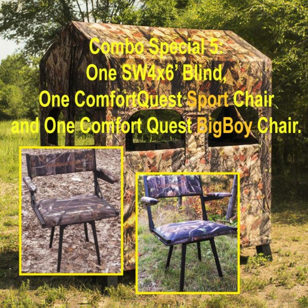 Combo 5 - 4x6' Blind plus 1 BigBoy Chair and One Sport Chair